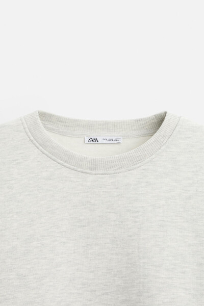 Gri marn bisiklet yaka sweatshirt - 8