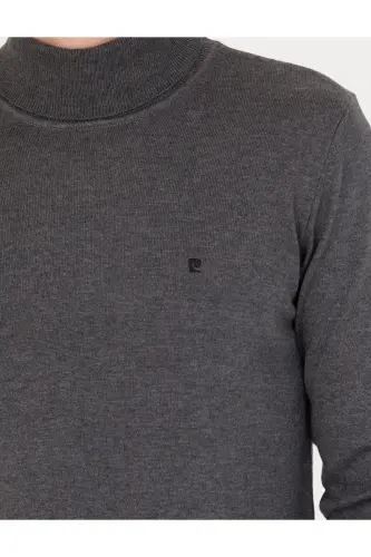 Gri Melanj Slim Fit Balıkçı Yaka Basic Triko Kazak 50276531-VR086-142342 - 7