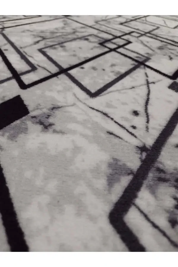 Gri Modern Yumuşak Yıkanabilir Kaymaz Taban Dört Mevsimlik Salon Banyo Balkon Gençodası Kesme Yolluk - 2