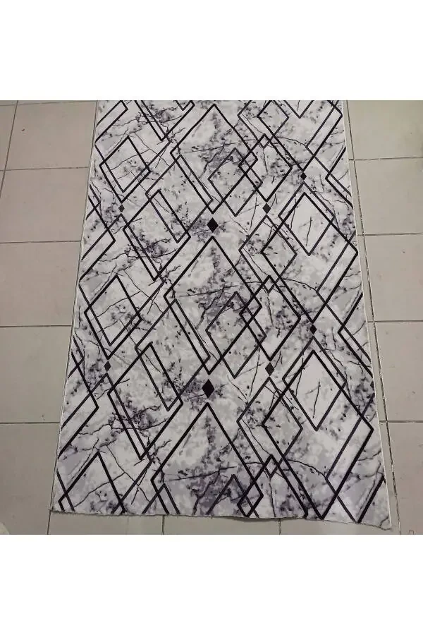 Gri Modern Yumuşak Yıkanabilir Kaymaz Taban Dört Mevsimlik Salon Banyo Balkon Gençodası Kesme Yolluk - 4