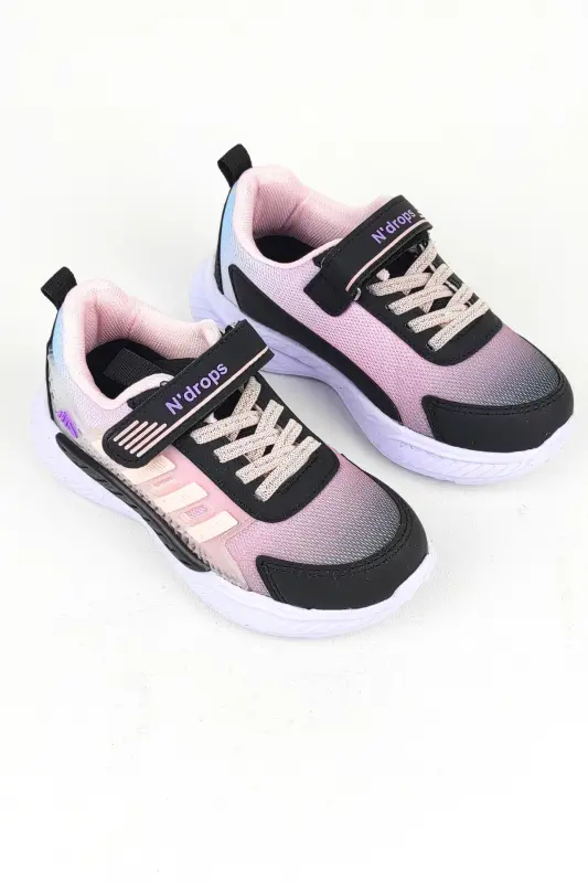 Gri Pudra - Kız Çocuk Anatomik Taban Pembe Günlük Spor Ayakkabı - koyu füme pembe - 1