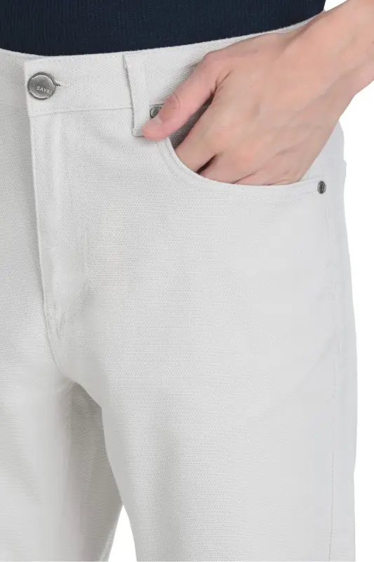 Gri Rahat Kesim 5 Cep Kanvas Pantolon - Gri - 4