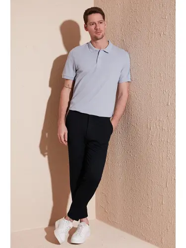 Gri Regular Fit Pamuklu Düğmeli Polo Tişört 5902326-Gri - LC WAIKIKI (1)