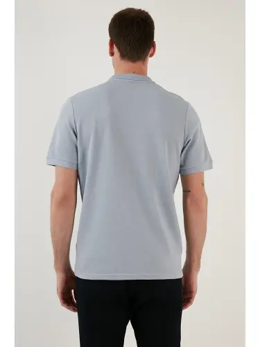 Gri Regular Fit Pamuklu Düğmeli Polo Tişört 5902326-Gri - 5