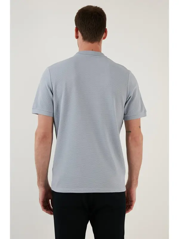 Gri Regular Fit Pamuklu Düğmeli Polo Tişört 5902326-Gri - 5