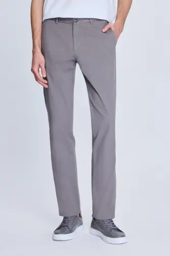 Gri Regular Fit Yandan Cepli Casual Kanvas Pantolon - Gri - 1