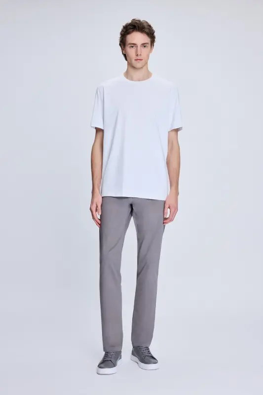 Gri Regular Fit Yandan Cepli Casual Kanvas Pantolon - Gri - 2