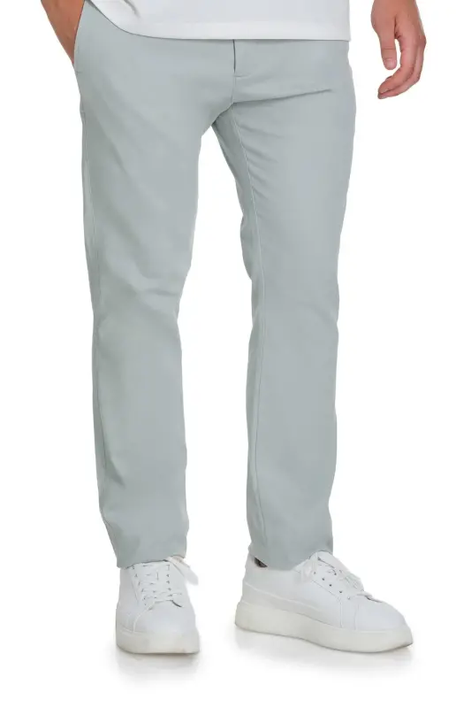 Gri Regular Fit Yandan Cepli Kanvas Pantolon - Gri00 - 3