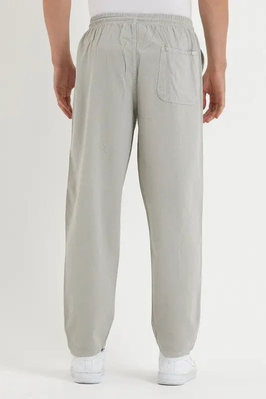 Gri Renk Erkek Keten Pantolon 1480 - GRİ - 4