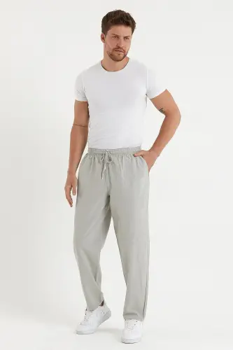 Gri Renk Erkek Keten Pantolon 1480 - GRİ - 5