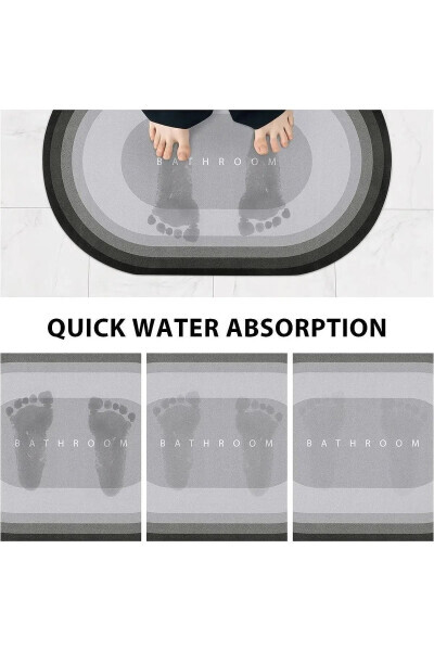 Gri - Sihirli Su Emici Banyo Paspası Kaymaz Tabanlı Ayak Paspası 40x60 - gri - 4