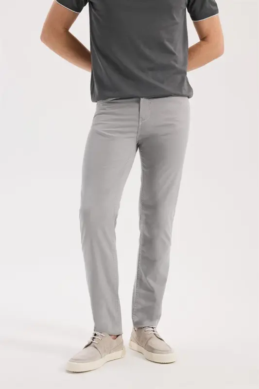 Gri Slim Fit 5 Cep Spor Pantolon - 2