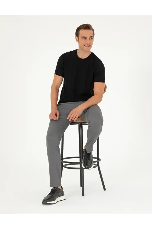 Gri Slim Fit Basic Kanvas Pantolon 50292522-VR024-142342 - PIERRE CARDIN