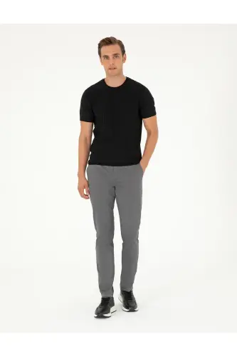 Gri Slim Fit Basic Kanvas Pantolon 50292522-VR024-142342 - 3