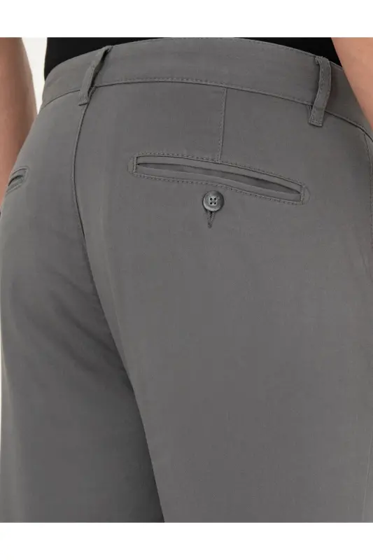 Gri Slim Fit Basic Kanvas Pantolon 50292522-VR024-142342 - 6