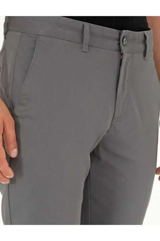 Gri Slim Fit Basic Kanvas Pantolon 50292522-VR024 - 142342 - 5