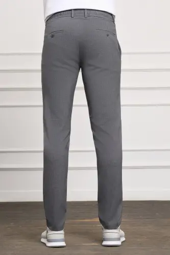 Gri Slim Fit Dar Kesim Yan Cep Bağcıklı Jogger Erkek Pantolon - Gri - 3