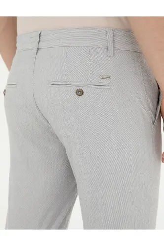 Gri Slim Fit Gofre Bağcıklı Kanvas Pantolon 50284225-VR024-142342 - 7