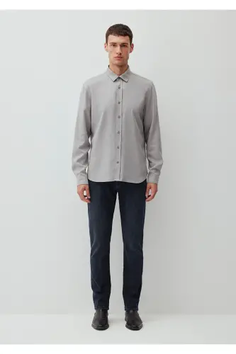 Gri Tencel TM Lyocell Gömlek Regular Fit / Normal Kesim 0210818-70098 - Gri-70098 