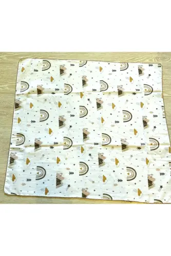 Gri Yıldız Desenli Organik Müslin Kız Ve Erkek Bebek Kundak Battaniye - Kahve-Yıldız - ANNE DOKUNUŞU GIBI KUZUM BEBE (1)