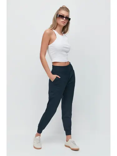 Gri Yüksek Bel Manşetli Paça Jogger Eşofman Altı 811 Füme-Gri - LC WAIKIKI (1)