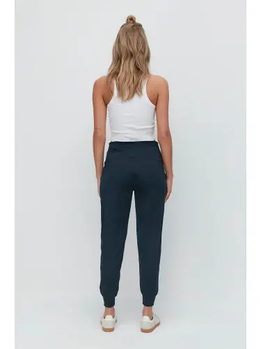 Gri Yüksek Bel Manşetli Paça Jogger Eşofman Altı 811 Füme-Gri - 6