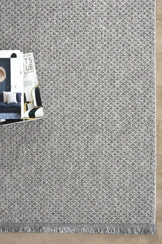 Gri Yumuşak Dokulu Halı Kilim Salon Mutfak Koridor Yolluk Dokuma Makine Halısı 0010 - Gri 3 - 8