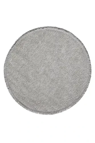 Gri Yumuşak Dokulu Yuvarlak Halı Kilim Salon Mutfak Koridor Yolluk Dokuma Makine Halısı 0010 DAİRE-Gri 4 - 5