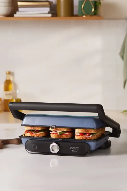 Гриль тостер Gastro Grill Glass Premium 2400w Ocean Wave - Синий - 3