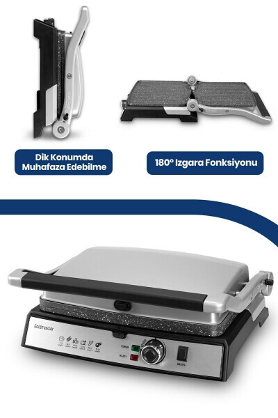 Grillart 2000Vat 3 ta 1 da Granit Chiqariladigan Plita Vafli, Grily, Toaster - 35