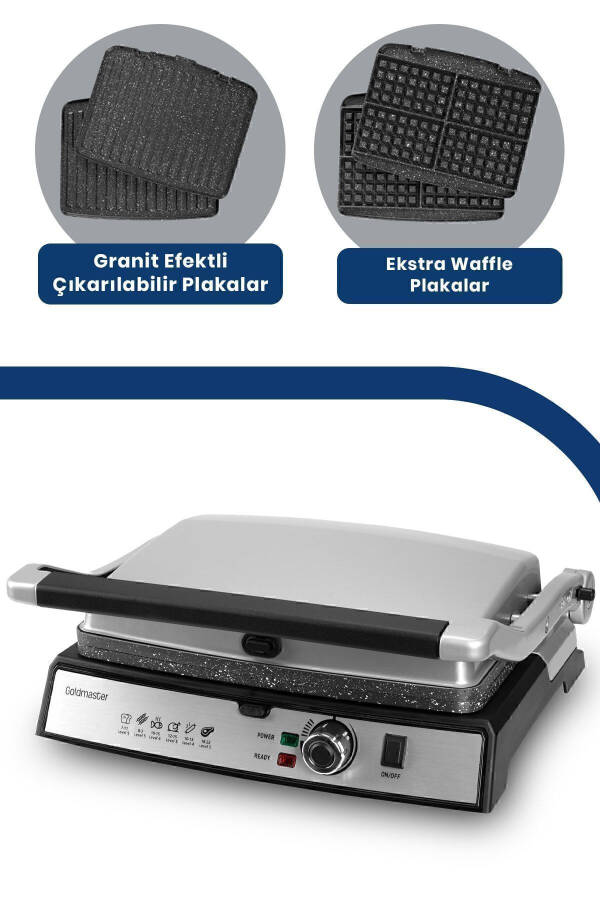 Grillart 2000Vat 3 ta 1 da Granit Chiqariladigan Plita Vafli, Grily, Toaster - 31