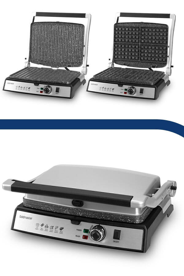 Grillart 2000Vat 3 ta 1 da Granit Chiqariladigan Plita Vafli, Grily, Toaster - 32