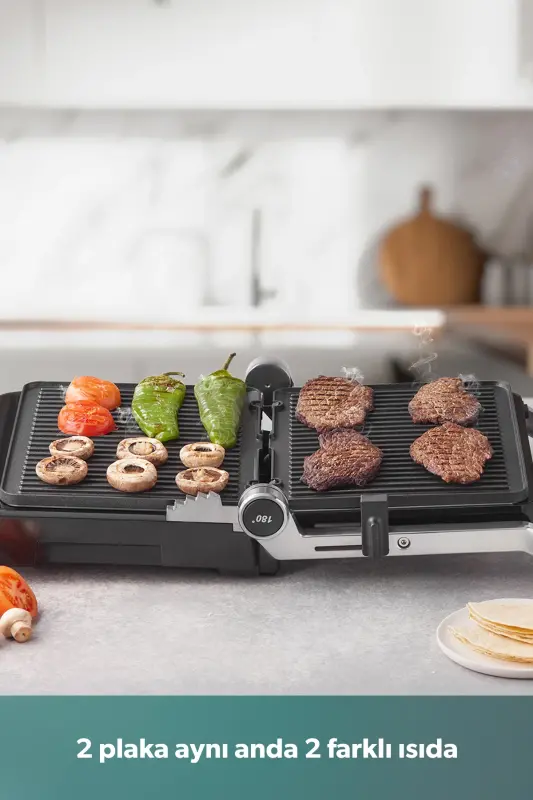 Grilliant 1340H 4 Dilim Kapasiteli Inox Gövde Döküm Plakalı Tost ve Izgara Makinesi - 7