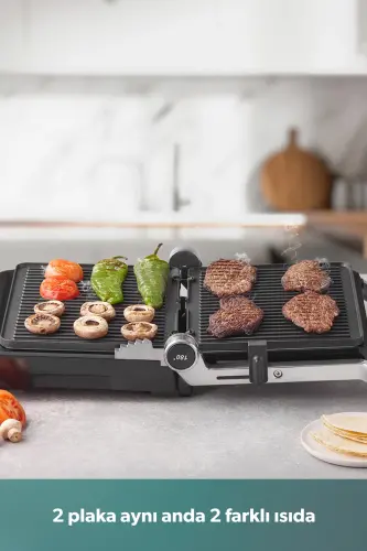 Grilliant 1340H 4 Dilim Kapasiteli Inox Gövde Döküm Plakalı Tost ve Izgara Makinesi - Inox - 8