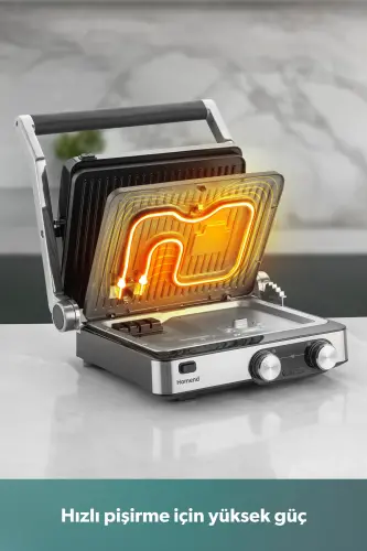 Grilliant 1340h Inox Korpusli Qovurilgan Plitka Tost Va Grill Mashinasi - 5