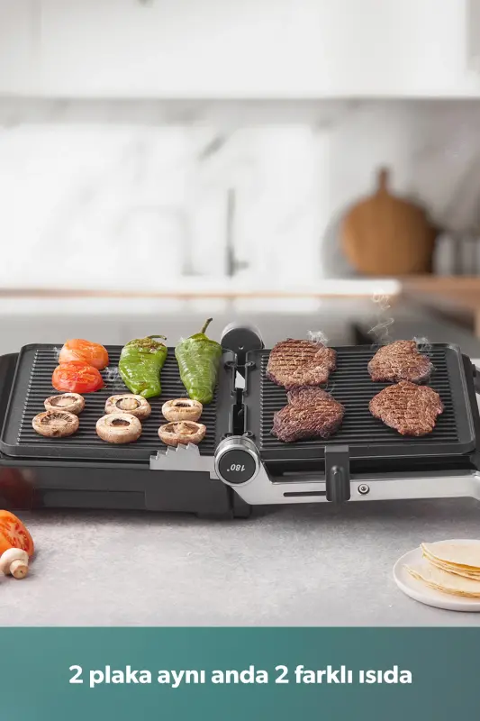 Grilliant 1340h Inox Korpusli Qovurilgan Plitka Tost Va Grill Mashinasi - 9