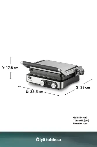 Grilliant 1340h Inox Korpusli Qovurilgan Plitka Tost Va Grill Mashinasi - 1