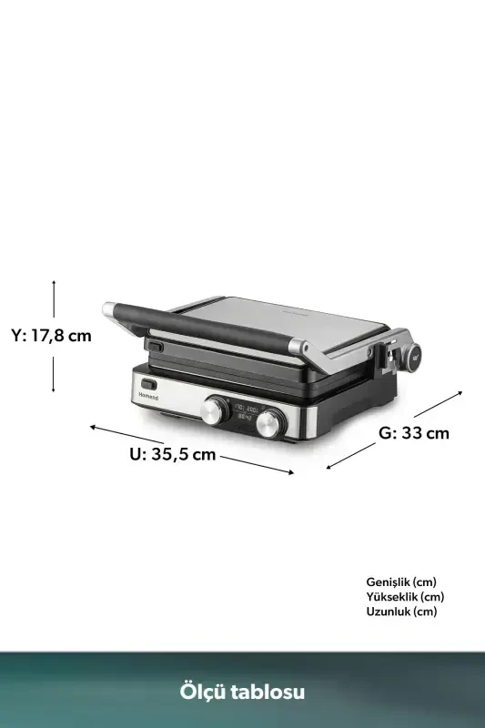 Grilliant 1340h Inox Korpusli Qovurilgan Plitka Tost Va Grill Mashinasi - HOMEND