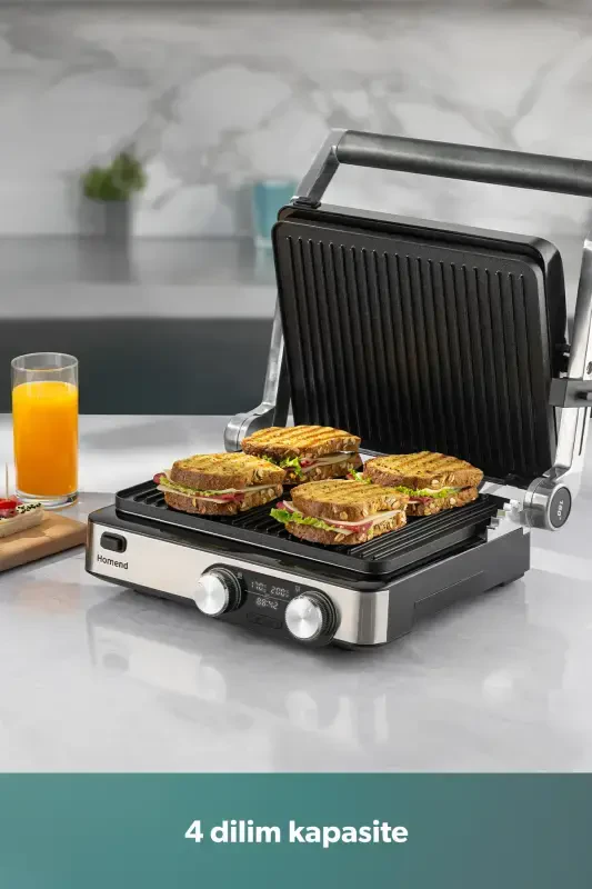 Grilliant 1340h Inox Korpusli Qovurilgan Plitka Tost Va Grill Mashinasi - 6