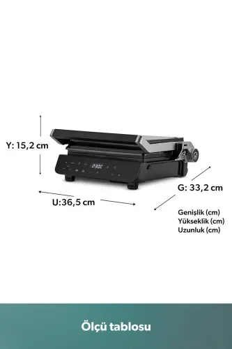 Grilliant 1343h Glass Surface, 5 Preset Programs, Cast Plate, LED Display Talking Toaster - 2