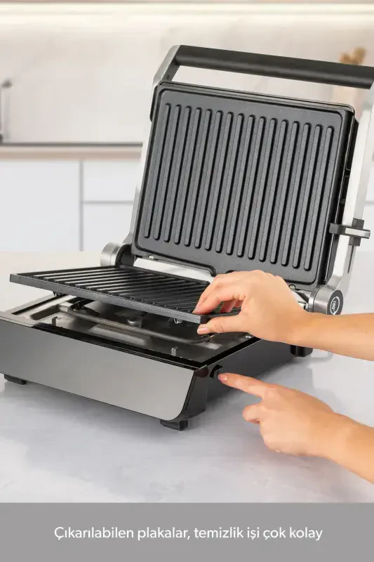 Grilliant 1343h Shisha Yuzali, 5 Tayyor Dasturli, Quyma Plitali, LED Ekranli Gapiradigan Toaster - 6