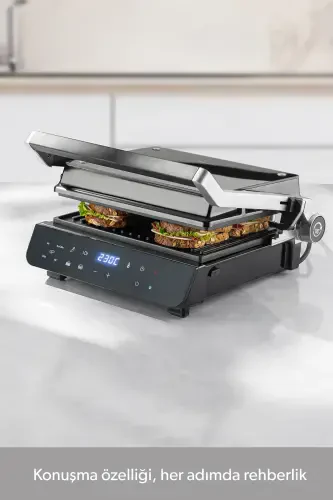 Grilliant 1343h Shisha Yuzali, 5 Tayyor Dasturli, Quyma Plitali, LED Ekranli Gapiradigan Toaster - 11