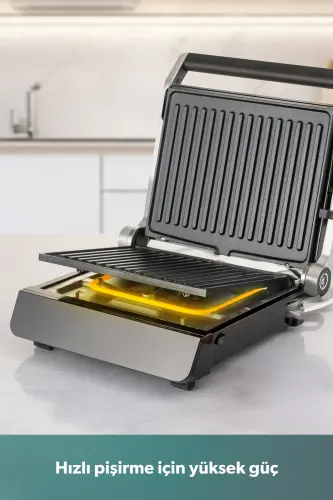 Grilliant 1343h Shisha Yuzali, 5 Tayyor Dasturli, Quyma Plitali, LED Ekranli Gapiradigan Toaster - 4