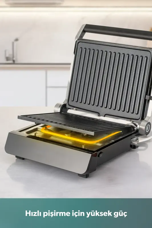 Grilliant 1343h Shisha Yuzali, 5 Tayyor Dasturli, Quyma Plitali, LED Ekranli Gapiradigan Toaster - 4