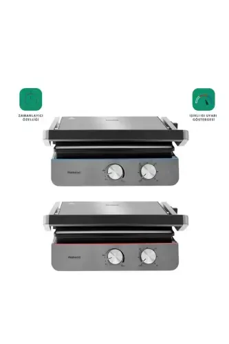 Grilliant 1344H Inox Body, Cast Plate Toast and Grill Machine-Silver - 5