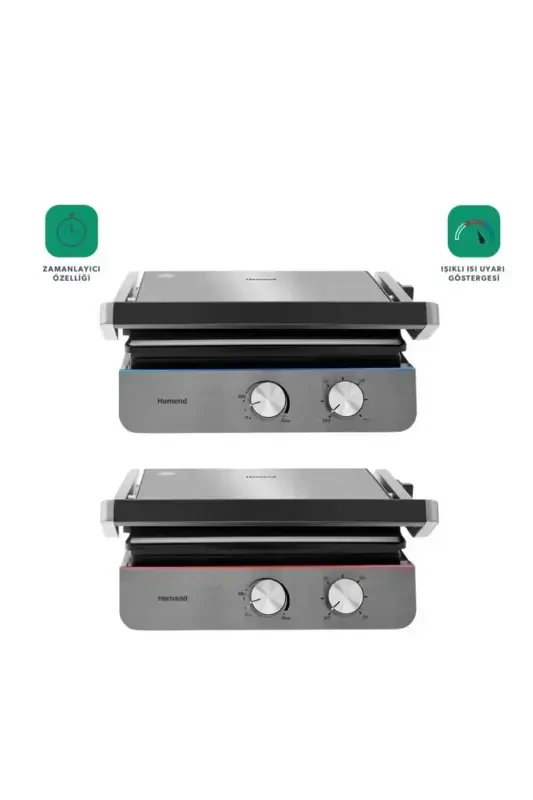 Grilliant 1344H Inox Body, Cast Plate Toast and Grill Machine-Silver - 5