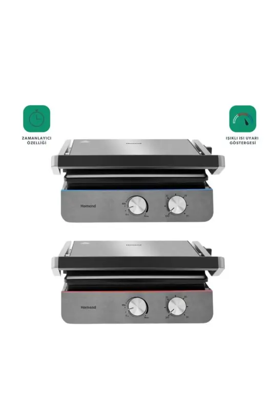 Grilliant 1344H Inox Body, Cast Plate Toast and Grill Machine-Silver - 5
