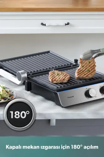 Grilliant 1344h Inox Gövdeli, Döküm Çıkarılabilir Plakalı Tost Ve Izgara Makinesi - Gri - 7