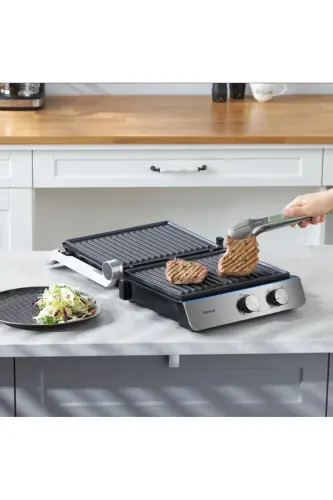 Grilliant 1344H Inox korpusli, quyma plitali Tost va Gril mashinasi - Kumush - 2