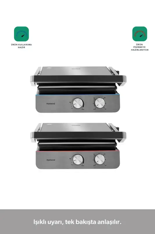 Grilliant 1344h Stainless Steel Body, Cast Removable Plate Toaster And Grill Machine - HOMEND
